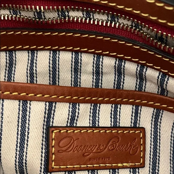 Dooney & Bourke Aqua and Brown Tote - Picture 7 of 8